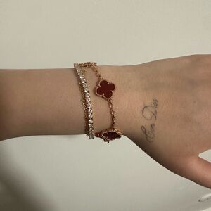 Elegant Red and Gold Bracelet